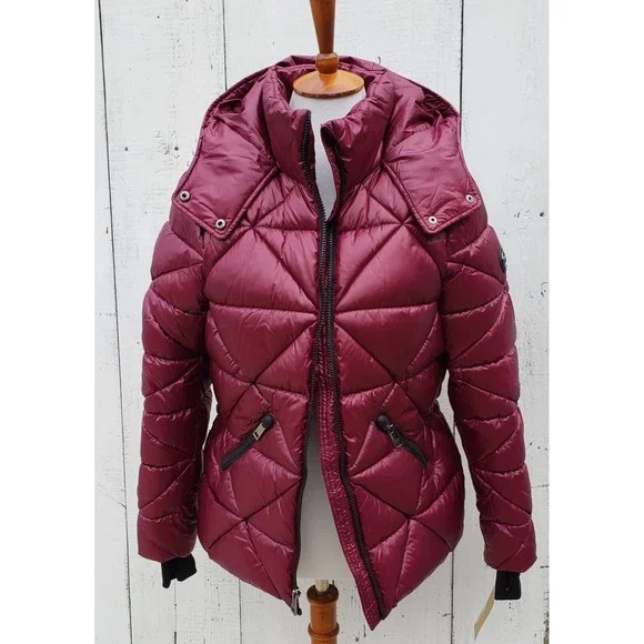 Michael kors purple puffer jacket sales